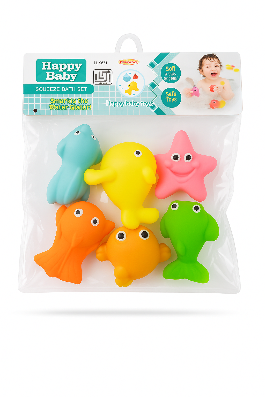Baby Bath Toy Set of 5 for Toddlers I Colorful Combo of Farm Animals I Floating Bath Chuchu Toys (Multicolor)
