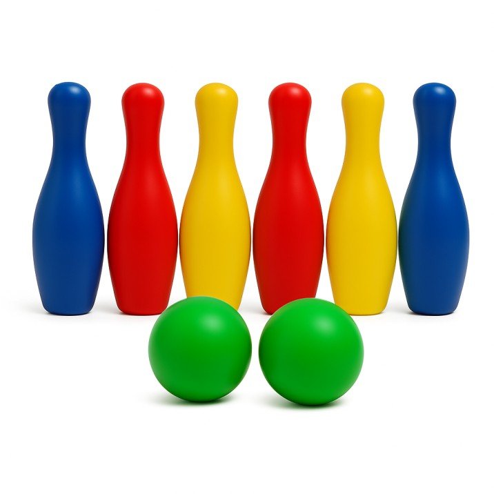 Bowling Pin Set for Kids | 6 Pins and 2 Balls | Fun Toy for Kids and Parties, Assorted