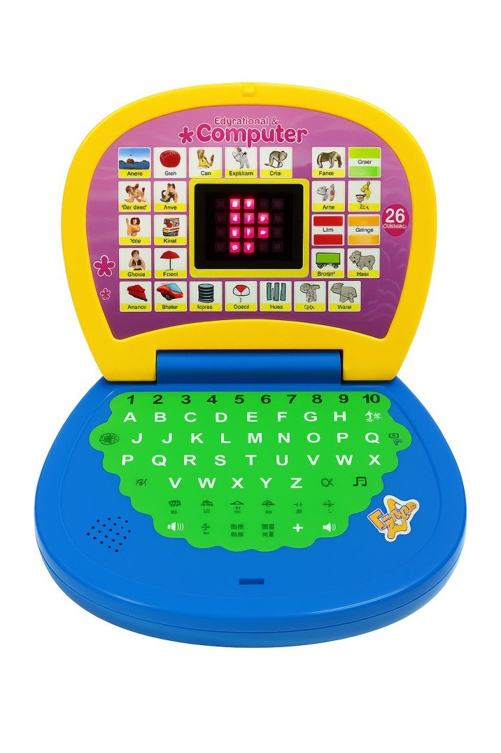 Battery Operated Educational Learning Laptop Toy with LED Display and Music Effect | Babies/Girls/Boys/Toddlers | Blue Color, Power Source: 3xAA Battery (Not Included)