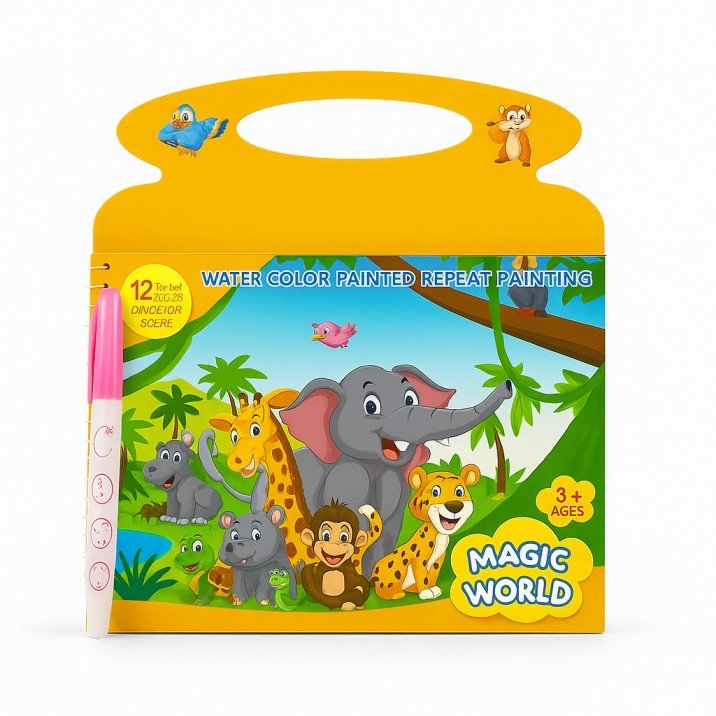 Water Coloring Painting Book for Kids with Doodle Pen (1 Book)